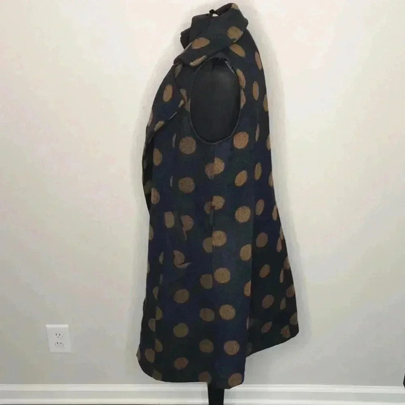 Luii Polka Dot Wool Sleeveless Open Front Duster Cardigan Size M - Picture 3 of 9